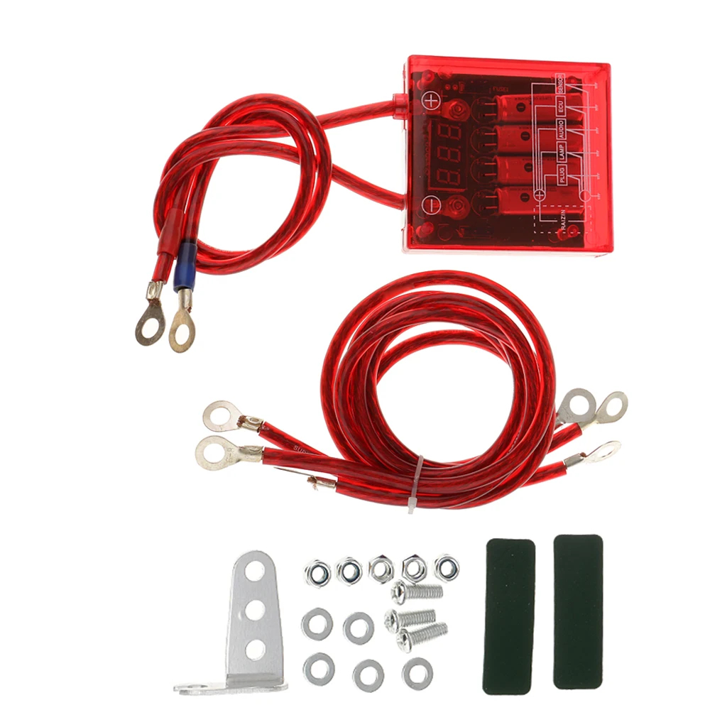 High Quality Car Fuel Saver Grounding Voltage Stabilizer Regulator Kit (Red)