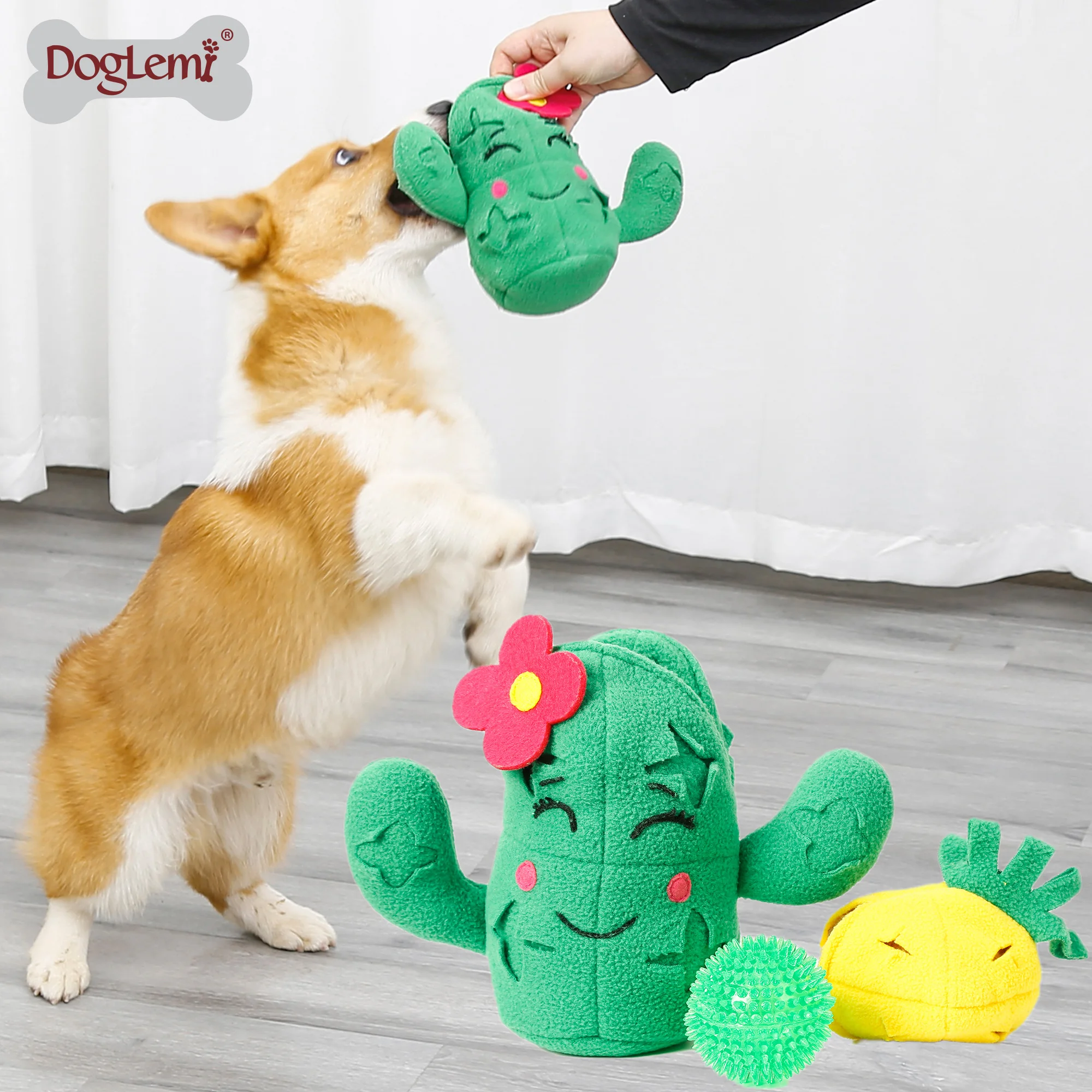 Dog toys 3 in 1 Cactus with Pineapple Ball Designer Dog Toys IQ