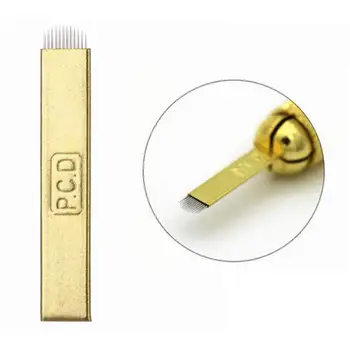 

100PCS Laminas Tebori Microblading 0.25mm PCD 12 U Hard Blades Permanent Makeup U Shape 12 Needles Eyebrow Tattoo Shading Blade