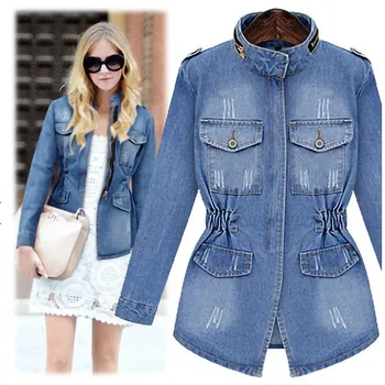 

Autumn Fashion Womens Jacket Long Sleeve Jeans Coat Casual Denim Outwear Tops Denim Jackets Women
