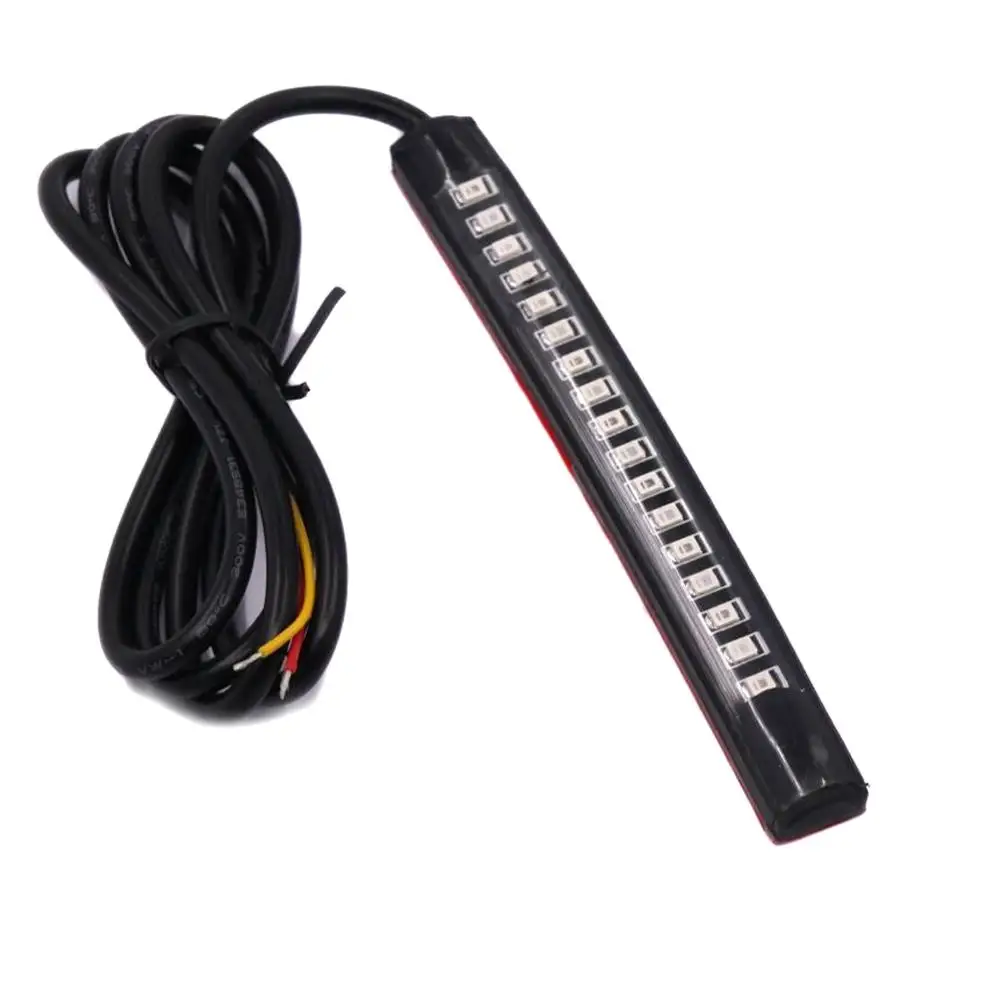 

2PCS Universal 17LED Motorcycle Tail Brake Lights Turn Signal Strip License Plate Light