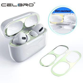 

Muti-color Protection for Airpods Pro Mental Dustproof Sticker Ultra-thin Dust-proof Guard Plating Protector for AirPods 3 Pro
