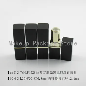 

10/50/100/300pcs 12.1mm Mold Filling DIY Empty 4g Small Black Square Lipstick Tube Mouth Wax Tube Lip Balm Plastic Tube