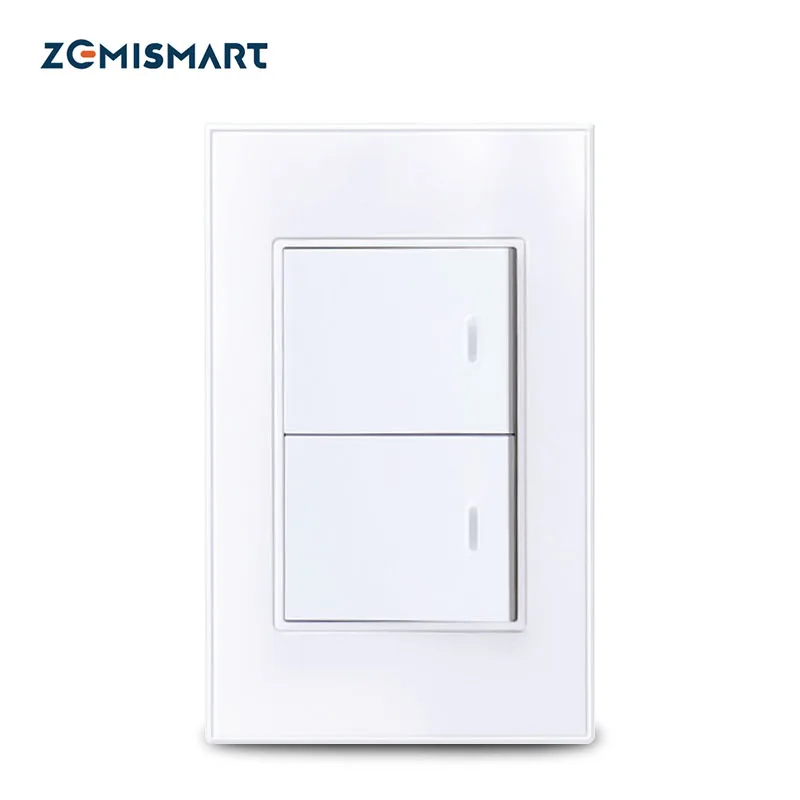 Настенный выключатель света Zemismart Zigbee 3 0 США без нейтрального 1 2 секции