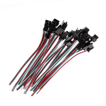 

10 Pairs 3 Pin JST SM Male Female Plug Connector Cable For WS2812B WS2812 WS2811 LED Strip Lamp G8TB