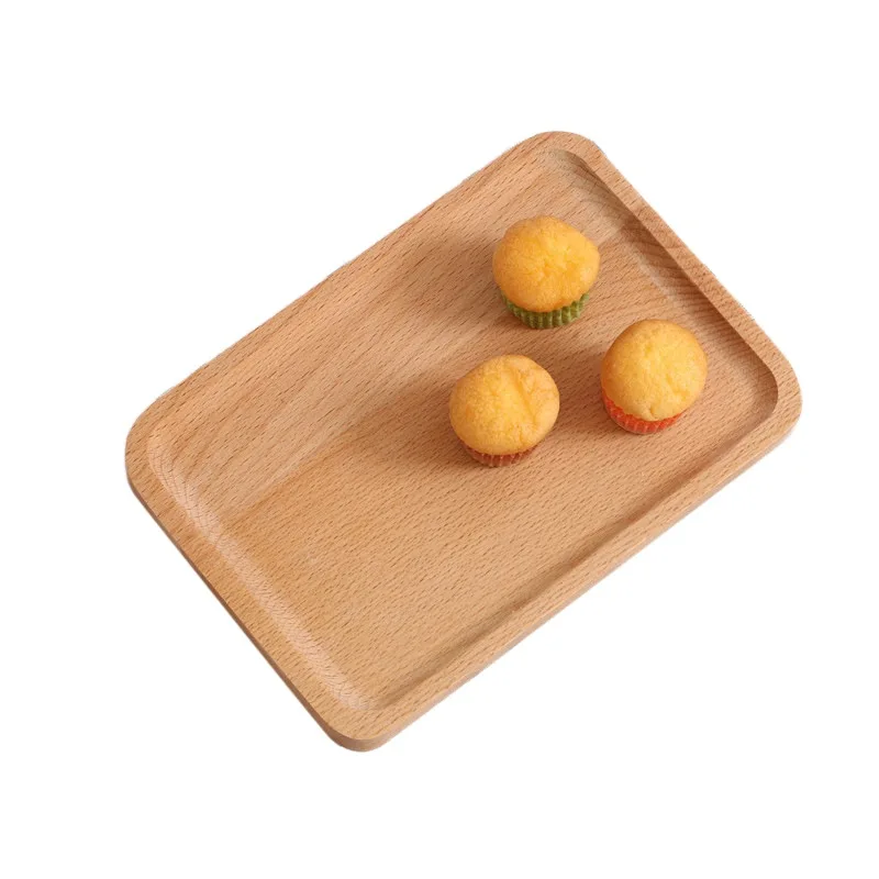 

Wood RectangularTableware Serving Tray Decorative Food Holder Storage Tray