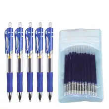 Conjunto de caneta retrátil gel, conjunto de caneta esferográfica 0.5mm preta/vermelha/azul com grande capacidade, haste substituível material de escritório, escola