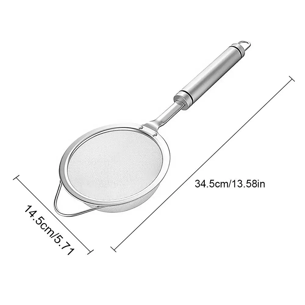 304 Stainless Steel Food Strainer Fine Mesh Food Strainer Kitchen Sieve Colander For Filter Soy Milk Juice Sieve Flour Residue