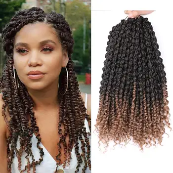 

Spring Twist Hair Extensions 14 Inch Pre Twisted Spring Twist Crochet Hair Black Brown Ombre Crochet Braids Hair