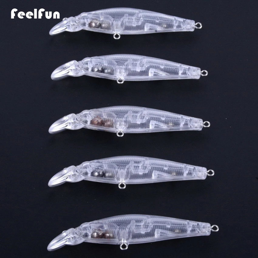 

FeelFun Minnow Fishing Lure Blanks Unpainted Lure Blanks 88mm 7g DIY Fishing Lures Floating Baits