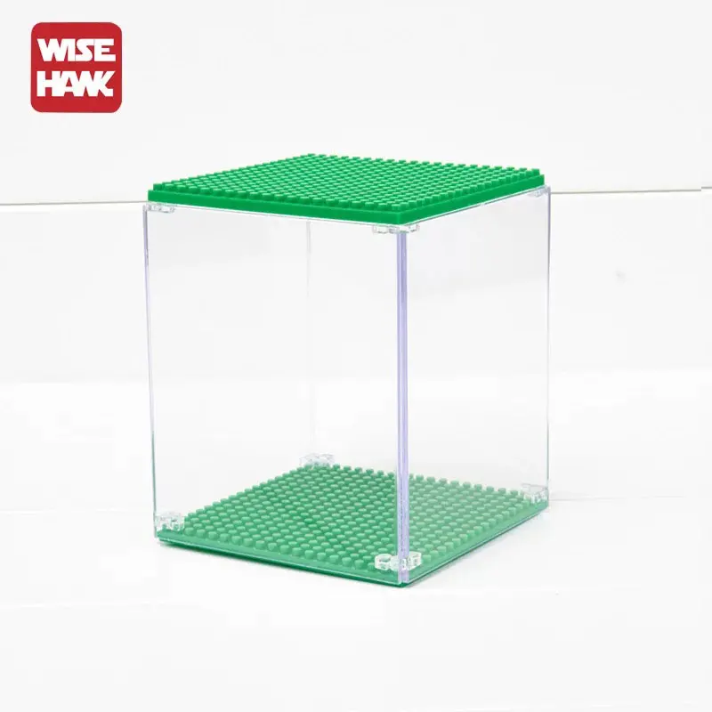 Wisehawk Hot Mini Blocks Lighting Display Base And Case Box For Plastic Diamond Building Bricks Diy Micro Action Figure Showing - Цвет: 2230 Green