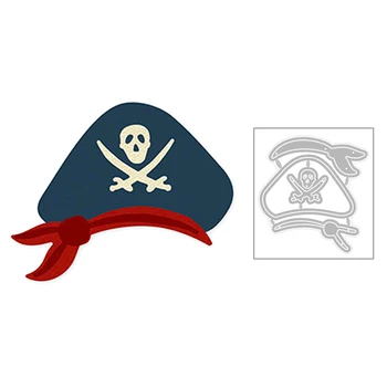 

2020 New Pirate Captain Skull Hat Scarf Metal Cutting Dies Cut Craft For DIY Scrapbooking Card Paper Photo Album Making no stamp
