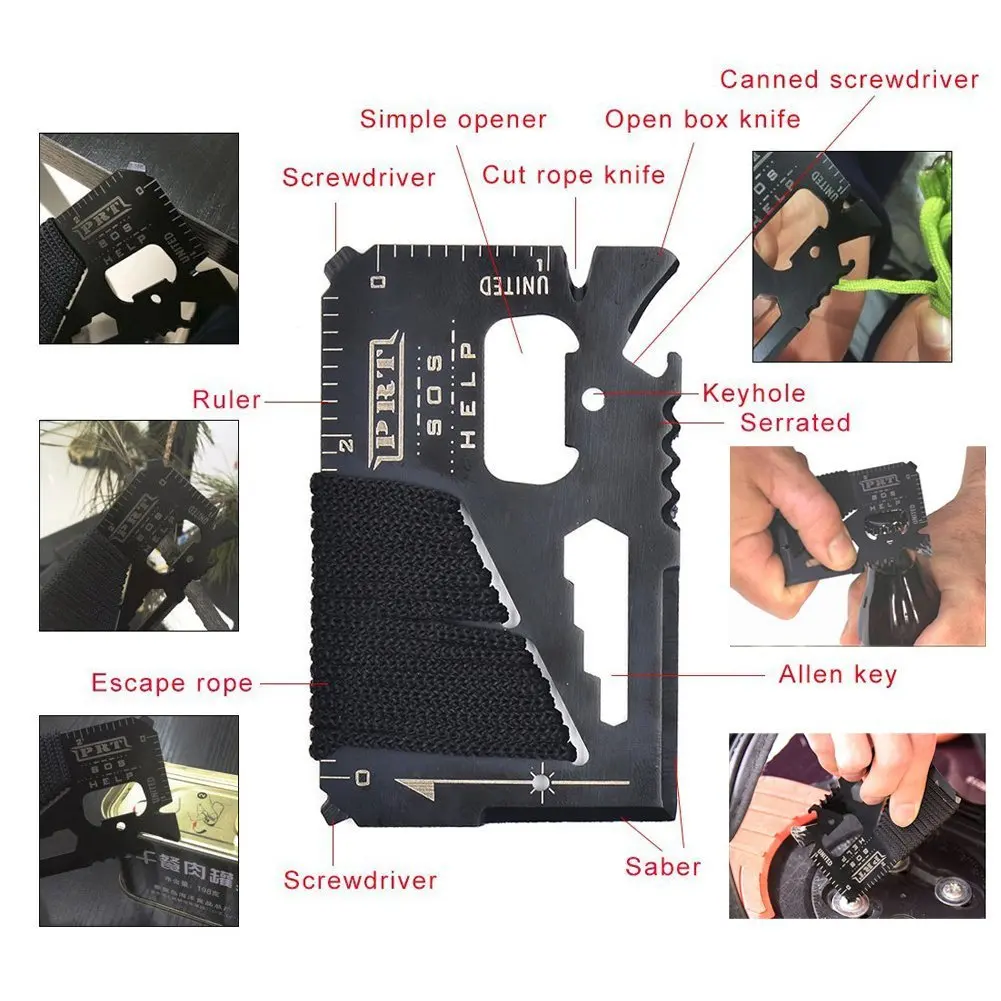 EDC Sabre Card Multifunctional Pocket Hunting Knife Outdoor Sports Camping Hiking SOS Survival Rescue Emergency Tool | Спорт и