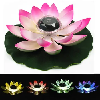 

Solar Powered LED Flower Light Floating Fountain Pond Garden Pool Lamp Lotus shape Led Bright Bulb Lamps #35