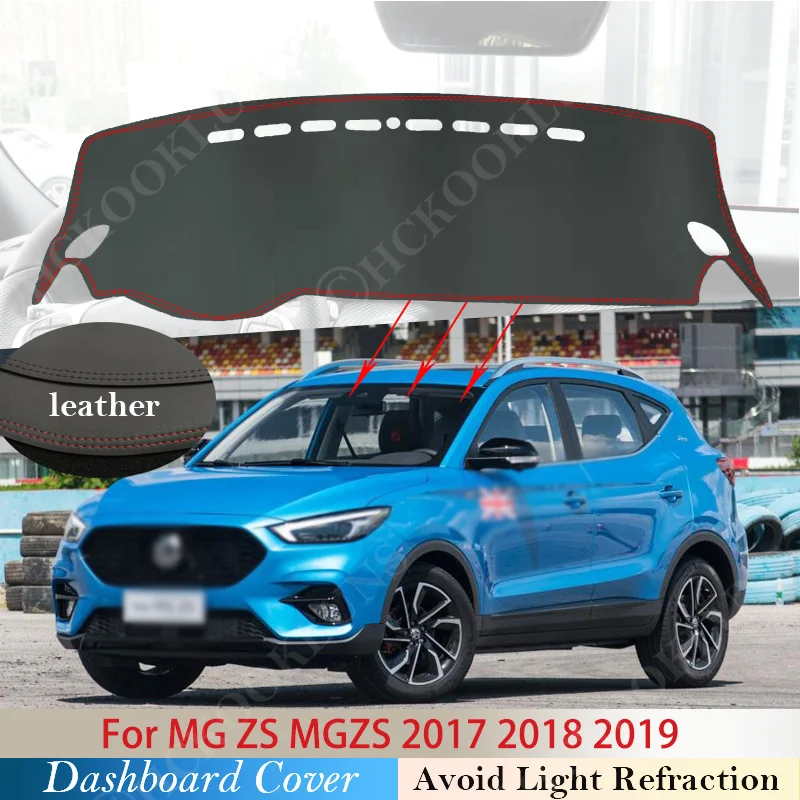 

PU Leather Car Slip Mat Dashboard Cover Pad Sunshade for MGZS MG ZS 2018 2019 Front Windshield Other 3D Sticker cover Carpet