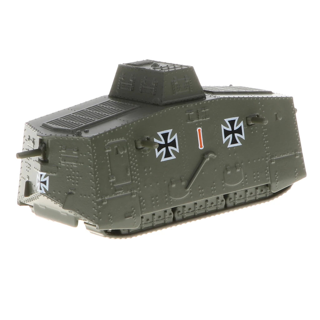 2pcs 1/100 WWI German A7V Panzer Tank & Britain MK.IV Female Tank Model Toy