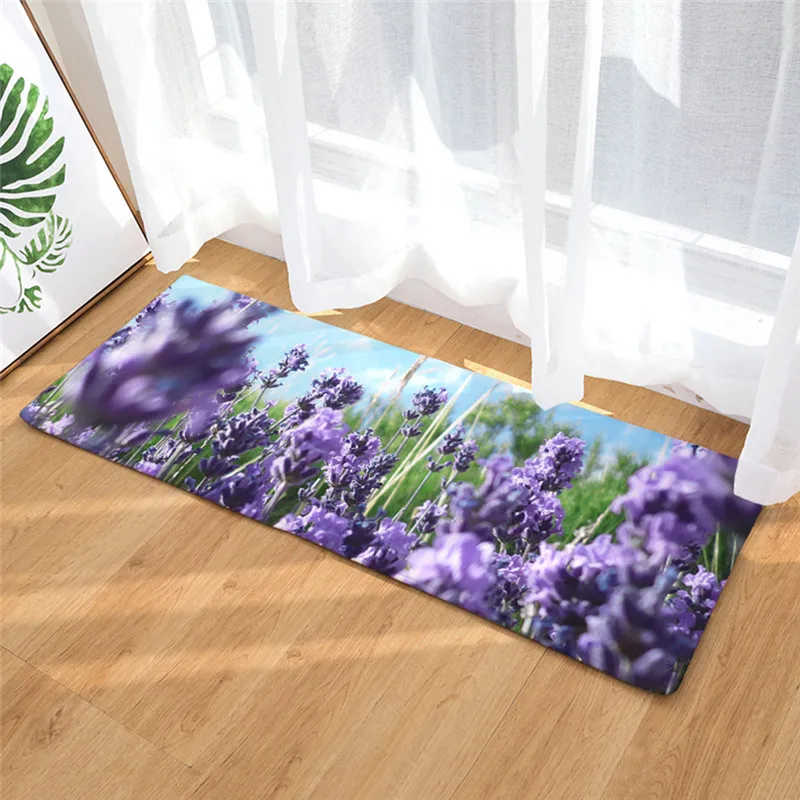 

40x60cm Lavender Bath Mat Water Absorption Bathroom Carpet Rug Bathroom Mat Home Kitchen Door Floor Mat for Toilet Non-slip