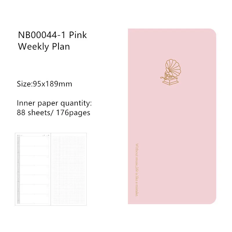 Pocket-Notebooks Journal Weekly-ежедневник для учебы, ежемесячный цветной ежедневник, Одноцветный ежедневник из искусственной кожи, карманные блокноты Ins - Цвет: Pink