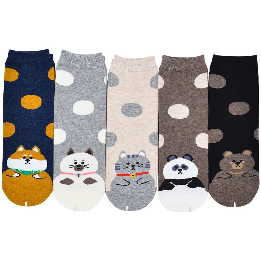 

Autumn Winter socks women cotton Casual Warm Animal Dot Print Cotton Pattern Lady Socks Tube Comfortable Socks L0821