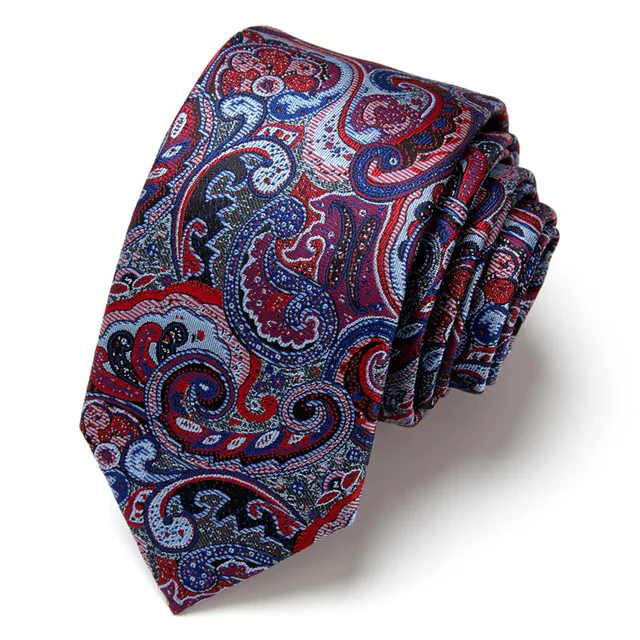 Novelty Ties Men's Fashion Tie  7.5cm Blue Necktie Green & Orange Color Neck Tie For Men Paisley Floral Bowtie Wedding L190