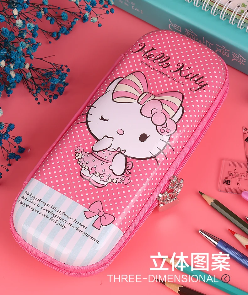 HelloKitty ручка сумка для учеников начальной школы милый большой емкости канцелярская коробка 3D Водонепроницаемый многослойный канцелярский мешок для
