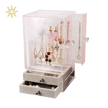 

Acrylic Jewelry Organizer Box Necklace Display Storage Case Earrings Bracelet Hanger Decor Girls Women Gift Makeup Storage K802