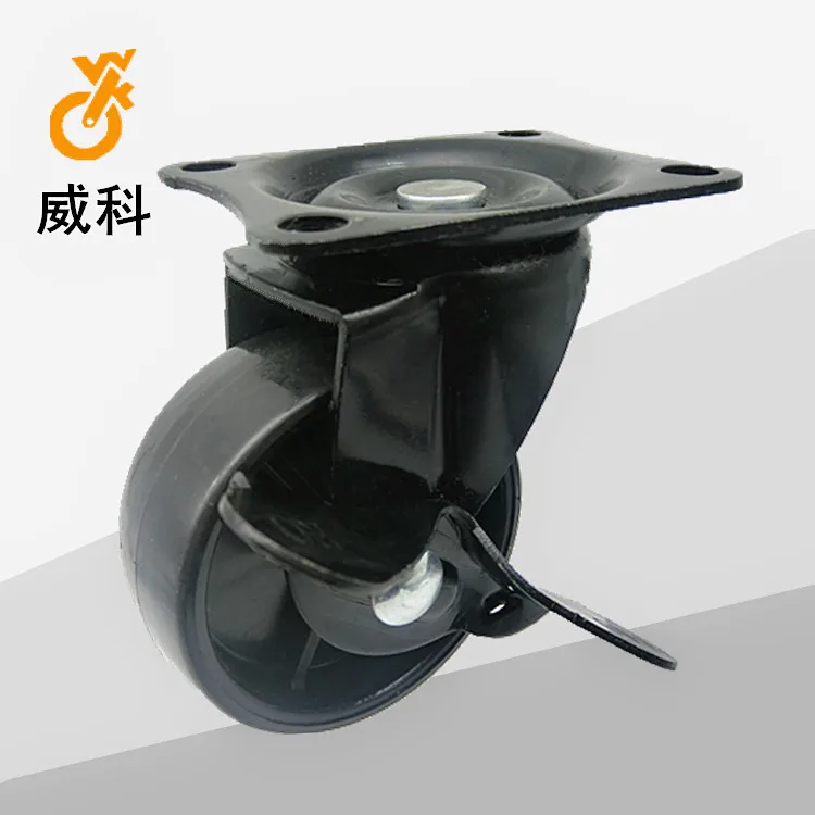 

Export High Quality Light 2-Inch All Black And White with Pattern PP Material Truckle Garbage Bucket Trolley Wheel Hanger Steeri