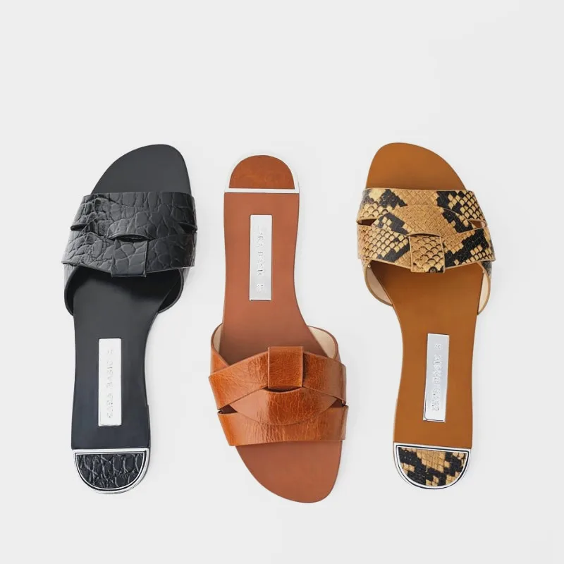 

Sandals women 2020 new summer fashion outdoor travel vacation flat heel beach shoes lazy cross slippers ciabatte donna