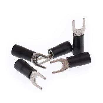

Electrical Fork Terminal Crimp Connector Copper Wire Insulated Cord Pin End Butt Black Terminal Connector