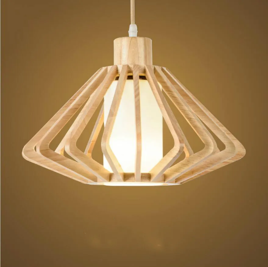 

Modern Led Pendant Lights Creative Living Room Dining Bedroom Study Wood Hanging Lamp Nordic Restaurant Cafe Bar Suspended Lamp