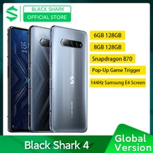 Global Version Black Shark 4 8GB Smartphone Snapdragon 870 144Hz Screen DC Dimming E4 AMOLED Gaming Phone UFS 3.1 Blackshark