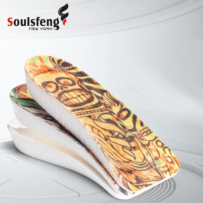 

Soulsfeng Soft Insoles for heel spurs pain Foot cushion Foot Massager Care Half Heel Insole Pad Height Increase 2-4cm
