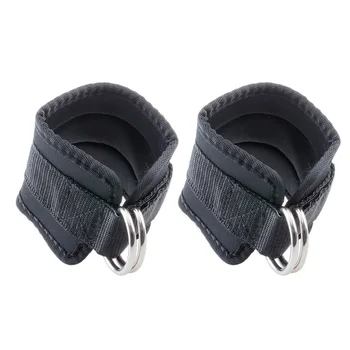

2pcs Adjustable Thigh Fitness Sports Leg Pulley Wrist Belt Gym Cuff Ankle Strap Weight Lifting Cable Attachment Double D Ring