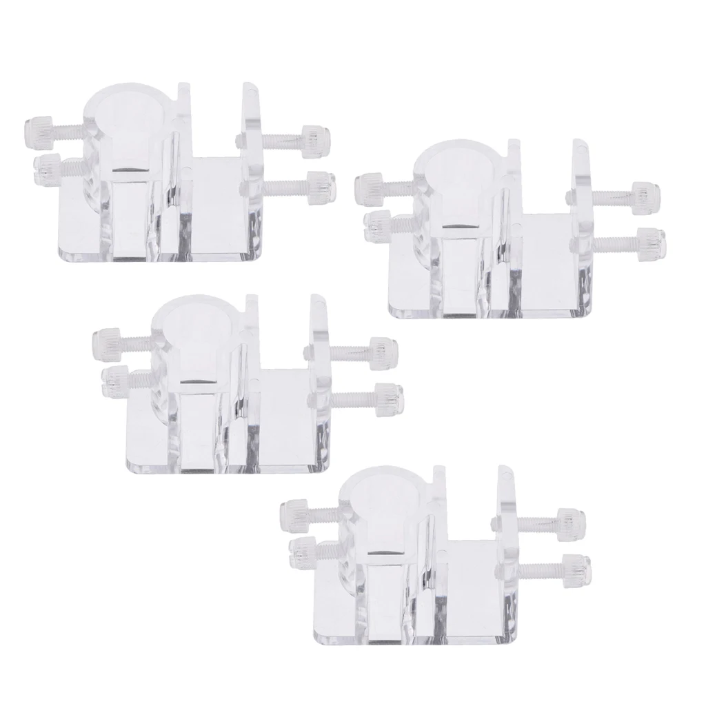 Blesiya 4 Pcs Clear Acrylic Aquarium Hose Tube Fixing Clip Clamp Holder