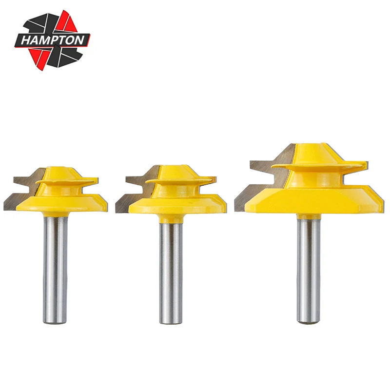 

Hampton Wood Router Bits 45 Degree Lock Miter Router Bit 8mm Shank Wood Tenon Milling Cutters Woodworking Tools