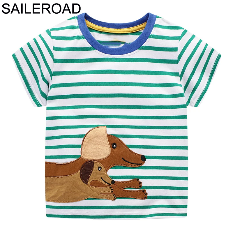 SAILEROAD Акула Животных Печати Детские Футболки Летние Мальчики Топы Одежда 2-7 Лет Дети Тис Одежда Детская Футболка для Девочек - Цвет: 6465 same picture