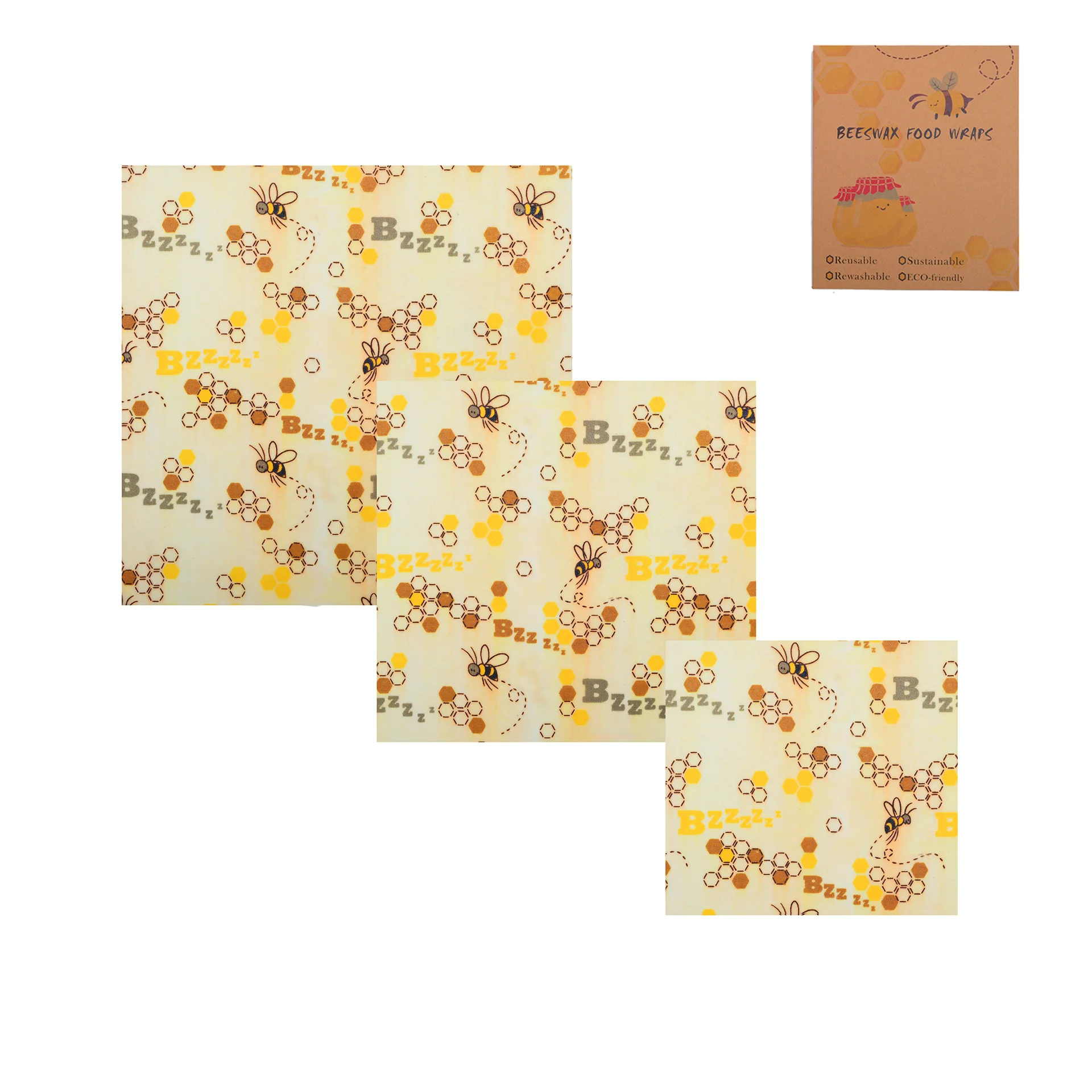 Beeswax Food Wrap Reusable Silicone Wrap Seal Food Fresh Keeping Wrap Lid Cover Stretch Vacuum Food Wrap Beeswax Cloth - Цвет: bee