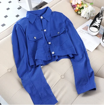 

New fashion ladies long sleeve pure color coat female spring autumn single breasted casual outwear Women's chic suit TB3163