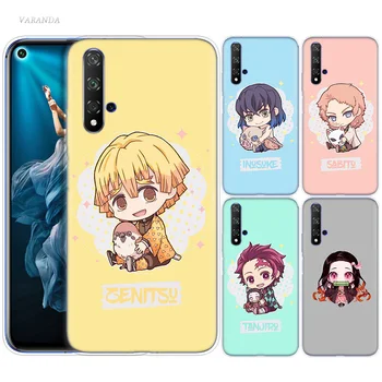 Перейти на Алиэкспресс и купить Чехлы Demon Slayer Kawaii аниме для huawei Honor 8X 9X Pro Play 3 3e Y9 Y9s 20 8C 9 10 8A Lite Y7 Y6 2019 мягкий чехол для телефона