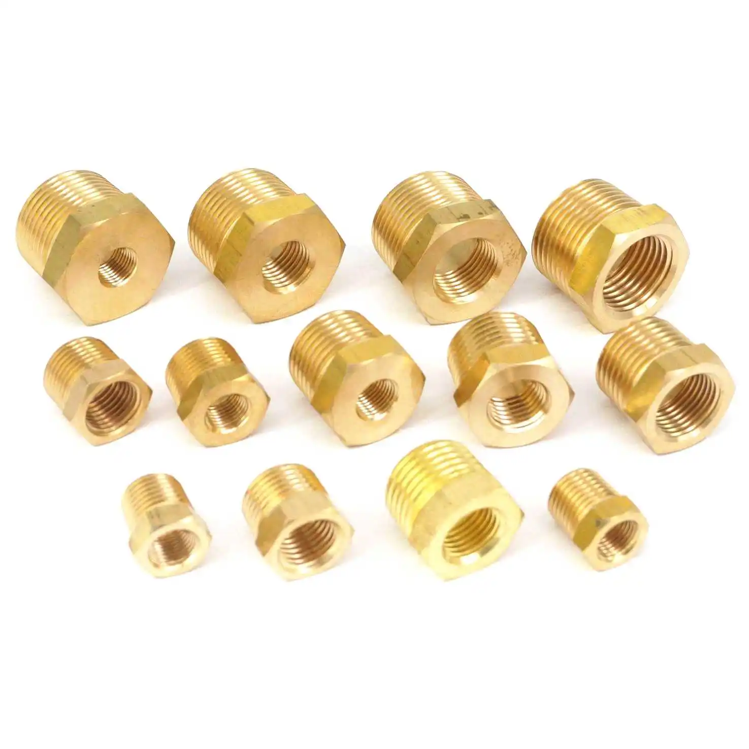 1/4" 3/8" 1/2" 3/4" NPT BSPT Male To Female Thread Brass Reducer Bushing Reducing Pipe Fitting Coupler Connector Adapter 229PSI pipe fitting water pipe fitting hose pipe fitting
