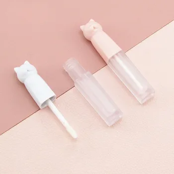 

Kitten 3ML Lip Glaze TubeEmpty Cosmetic Container Tube Travel Gloss Pretty Empty Clear Lip Containers Makeup Wholesale