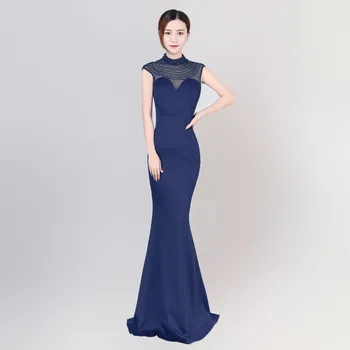 

Elegant Long Evening Dress Sexy Robe De Soiree High Split Fashion Slim Sleeveless Mermaid Dress Formal Party Gowns Dresses