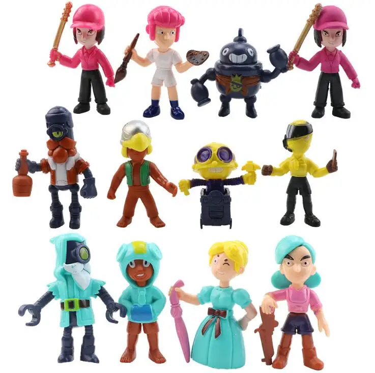 12pcs Игра фигурки игрушки Shelly Colt Jessie Brock Dynamike Леон ПВХ Модель Куклы Детский подарок 8 шт./10 шт./12 шт./18 шт - Цвет: 12pcs
