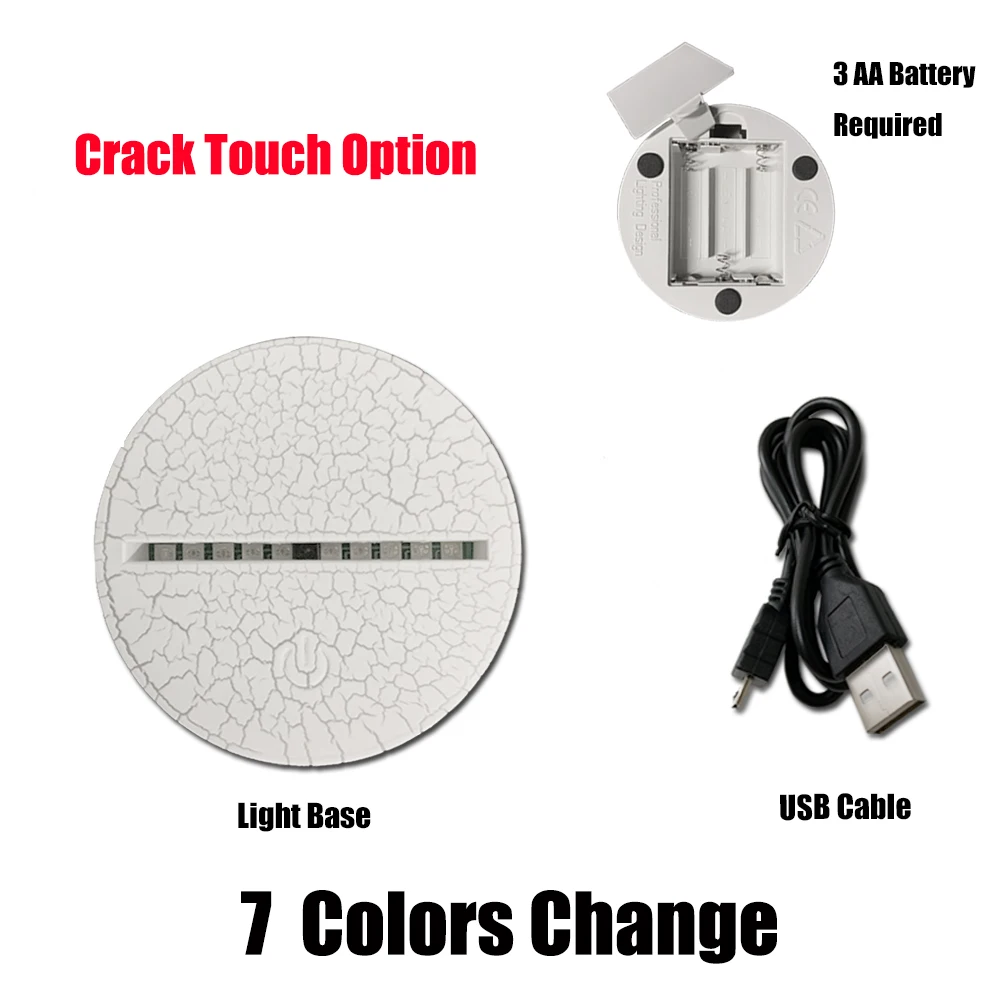 Только 3D Ночной светильник без пластины переключатель штекер теплый светодиодный светильник ing Touch или удаленный вариант многоцветный светодиодный светильник ing - Испускаемый цвет: Lava Effect Touch