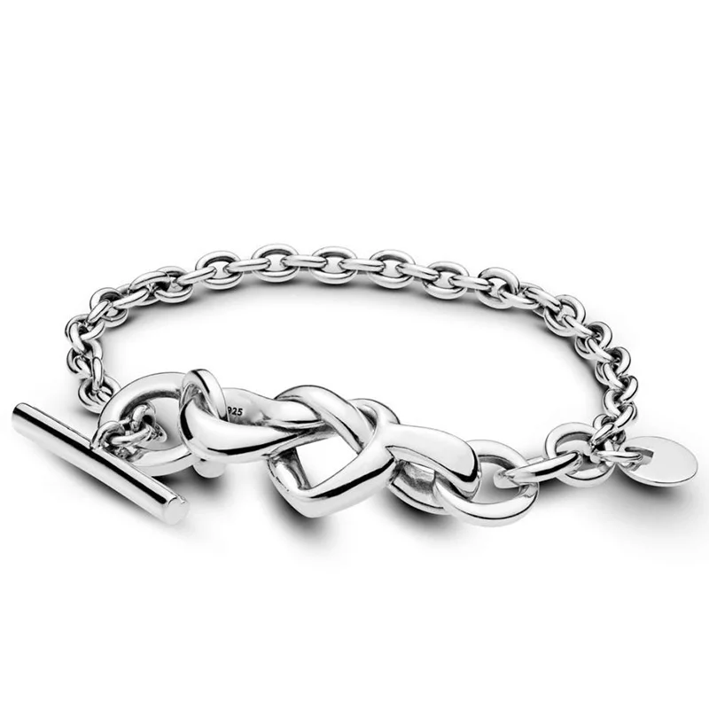 

Bracelet Knotted Heart Heart-Embellished T-Clasp Link Bracelet