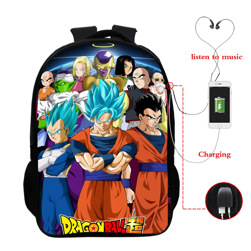 Sac Dos Usb Dragon Ball Z Super Goku разъем для наушников Mochila Dragon Ball рюкзак школьные сумки для девочек-подростков рюкзак для путешествий - Цвет: A31