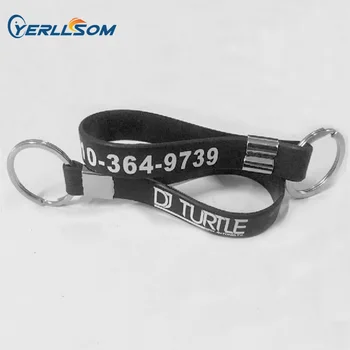 

YERLLSOM 600PCS/lot Free Shipping Customized Silicone keychain with printed 1 Color writing or logo for promotional gifts