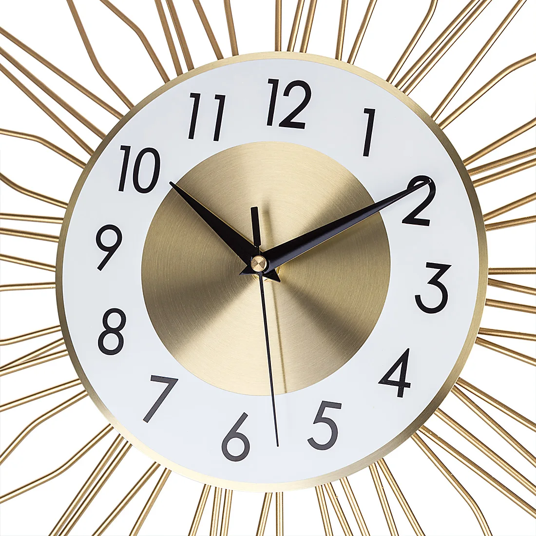 24-inch 60cm Nordic Style Wrought Iron Silent Decorative Wall Clock- Golden