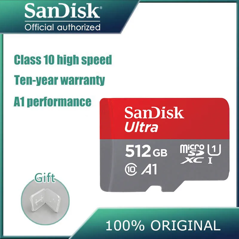 SanDisk MicroSD 128 ГБ class10 карты памяти 16 Гб оперативной памяти, 32 Гб встроенной памяти, 64 ГБ 256 100 МБ/с. cartao de memoria мобильного карта памяти для телефона 512 ГБ флеш-карта