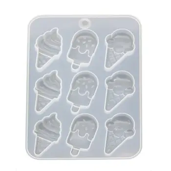 

Simulated Food Resin Mold Ice Cream Cones Popsicle Cute Food Keychain Pendant Silicone Resin Mold Jewelry Making Tools